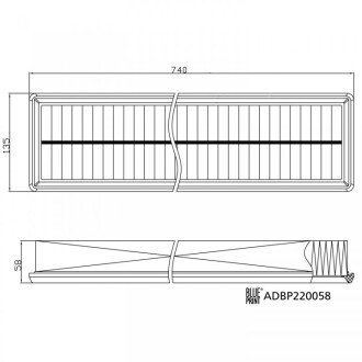 PORSCHE Повітряний фільтр PANAMERA (971) 2.9 4 (97ABY1, 97BBY1, 97BBI1, 97BBM1) 16- blue Print ADBP220058