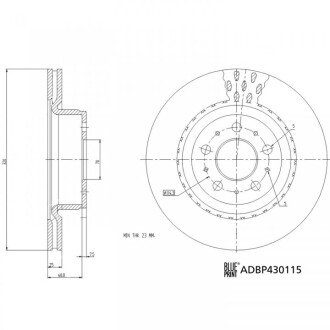 TESLA диск гальм. передній Model 3 blue Print ADBP430115 на Субару Легаси