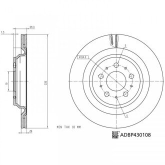 TESLA Диск гальм. задній MODEL 3 blue Print ADBP430108