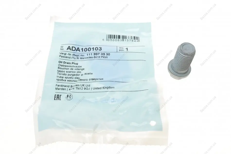 Болт піддону з шестигранною головкою Blue Print ADA100103 (фото 1)
