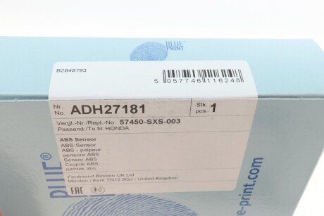 Датчик ABS blue Print ADH27181