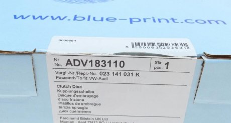 Диск сцепления blue Print ADV183110