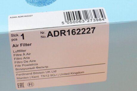 Фільтр повітряний blue Print ADR162227