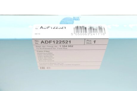 Фильтр салона blue Print ADF122521