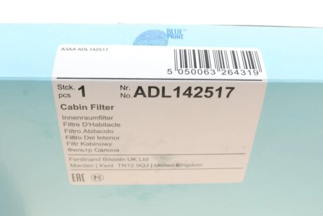 Фільтр салону blue Print ADL142517