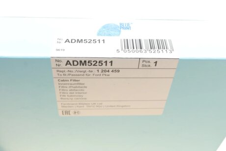 Фильтр салона blue Print ADM52511