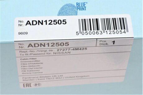 Фільтр салону blue Print ADN12505