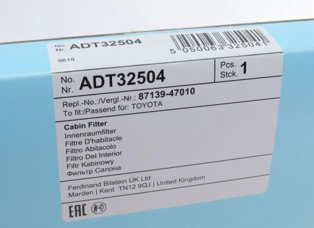 Фильтр салона blue Print ADT32504