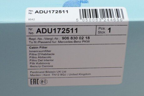 Фильтр салона blue Print ADU172511