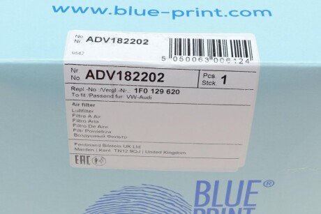 Фильтр воздушный blue Print ADV182202