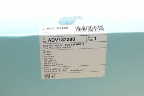 Фильтр воздушный blue Print ADV182280