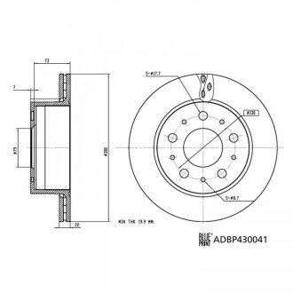 Гальмівний диск blue Print ADBP430041