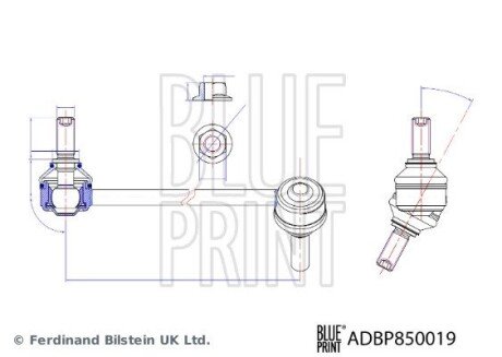 Стійка (тяга) стабілізатора передня blue Print ADBP850019