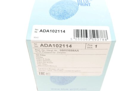 Масляний фільтр blue Print ADA102114