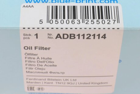 Масляный фильтр blue Print ADB112114