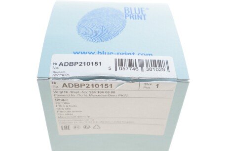 Масляный фильтр blue Print ADBP210151