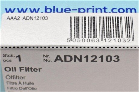 Масляний фільтр blue Print ADN12103