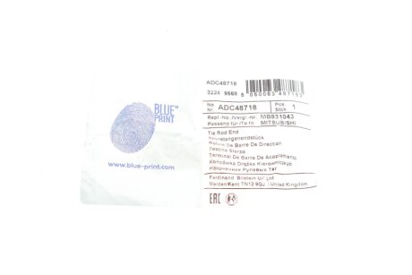 Накінечник кермової тяги blue Print ADC48718