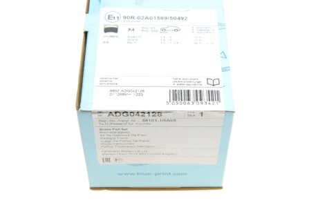 Передні тормозні (гальмівні) колодки blue Print ADG042128