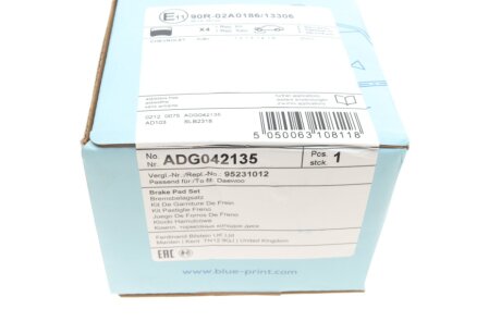 Передні тормозні (гальмівні) колодки blue Print ADG042135