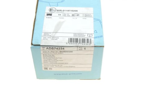 Передні тормозні (гальмівні) колодки blue Print ADS74234