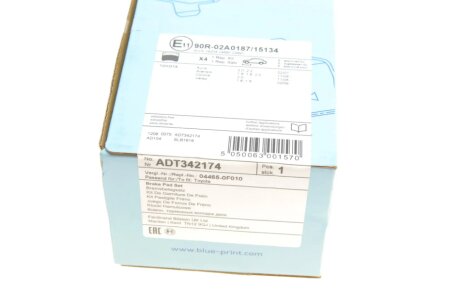 Передні тормозні (гальмівні) колодки blue Print ADT342174