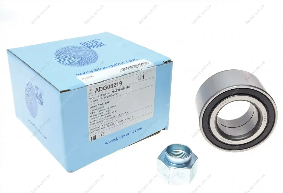 Подшипник передней ступицы blue print ADG08219