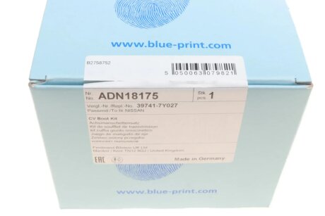 Пыльник шруса (гранаты) внутренний-наружный blue Print ADN18175