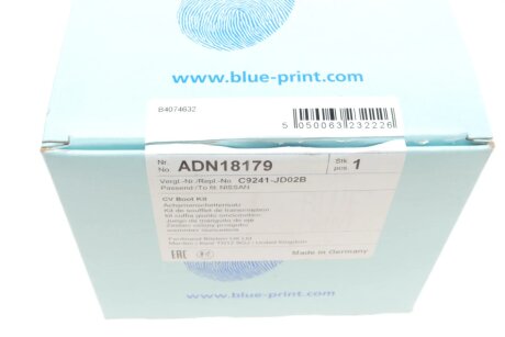 Пыльник шруса (гранаты) внутренний-наружный blue Print ADN18179