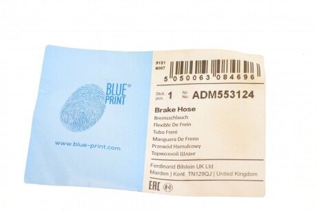 Шланг гальмівний передній blue Print ADM553124
