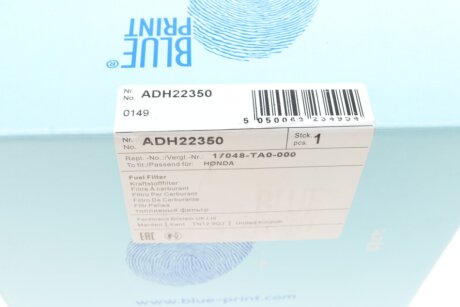 Паливний (топливный) фільтр blue Print ADH22350