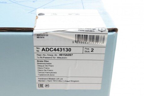 Тормозной диск blue Print ADC443130