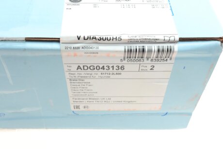 Тормозной диск blue Print ADG043136