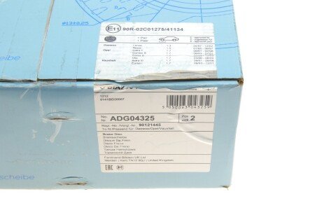 Гальмівний диск blue Print ADG04325