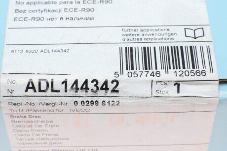 Тормозной диск blue Print ADL144342