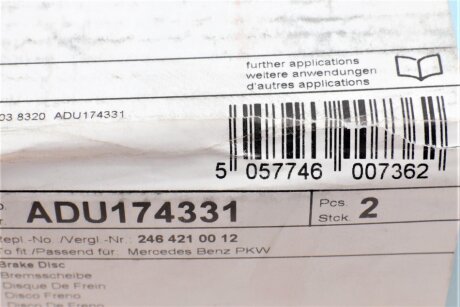 Тормозной диск blue Print ADU174331