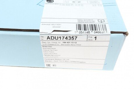 Тормозной диск blue Print ADU174357