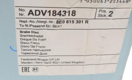 Тормозной диск blue Print ADV184318