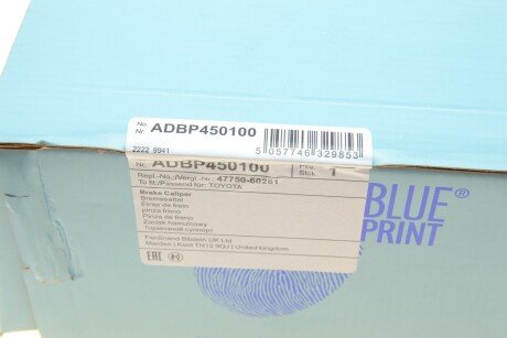 Передній гальмівний супорт blue Print ADBP450100