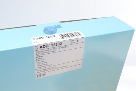 Воздушный фильтр blue Print ADB112202