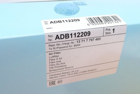 Воздушный фильтр blue Print ADB112209