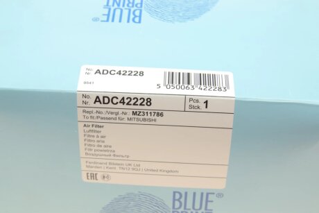 Воздушный фильтр blue Print ADC42228