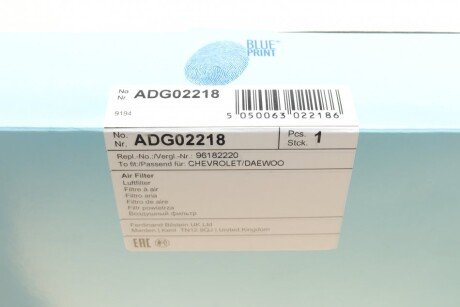 Воздушный фильтр blue Print ADG02218