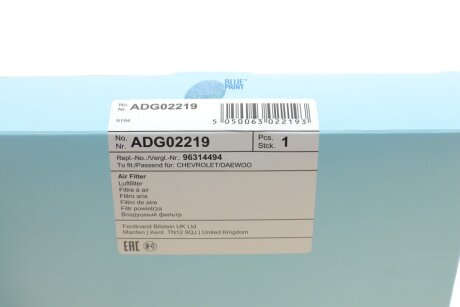 Воздушный фильтр blue Print ADG02219