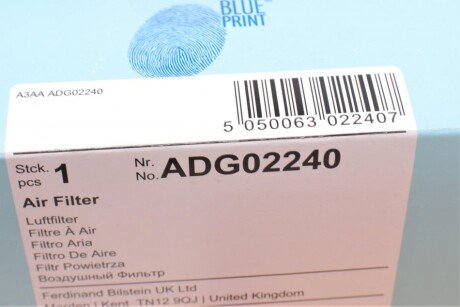Воздушный фильтр blue Print ADG02240