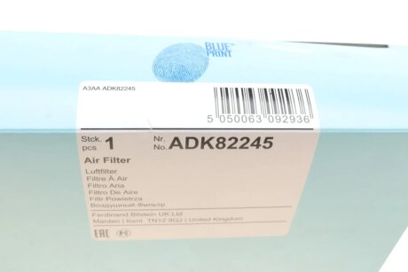 Повітряний фільтр blue Print ADK82245