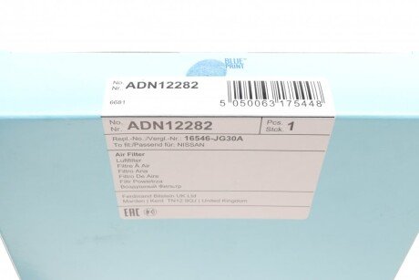 Воздушный фильтр blue Print ADN12282