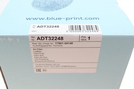 Повітряний фільтр blue Print ADT32248