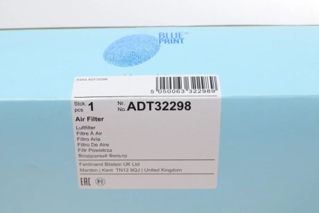 Воздушный фильтр blue Print ADT32298