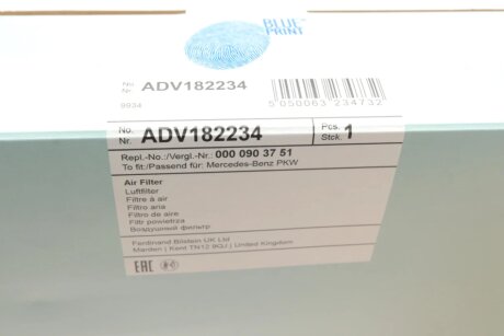 Воздушный фильтр blue Print ADV182234